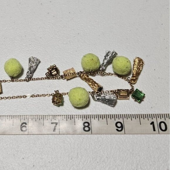 Handmade Retro Statement Pom Pom Tassels Necklace Colorful Gem Accents Jewelry - Picture 7 of 7